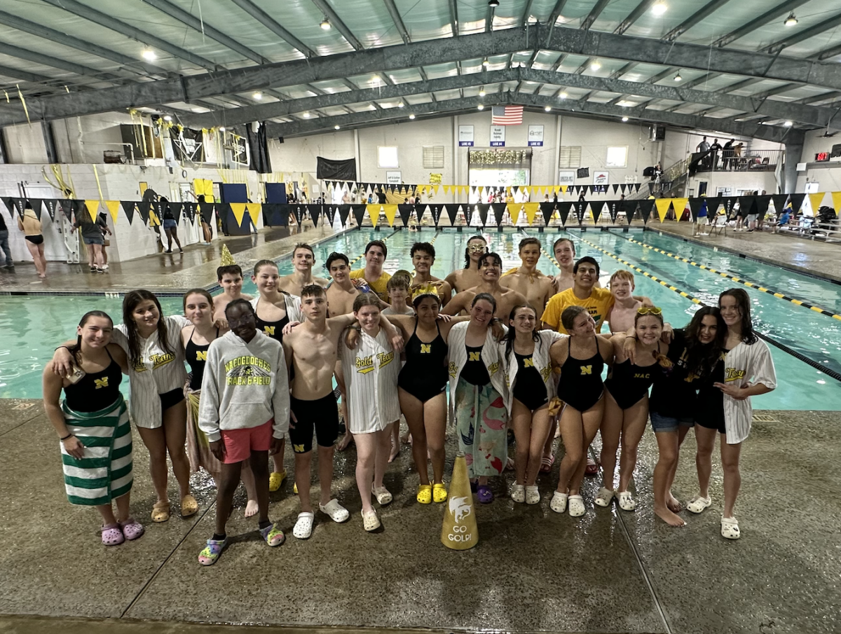 Gold team, after winning the Black and Gold competition on Saturday at Lehman Swim Center.